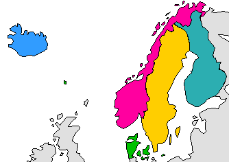 Map of Scandinavia.